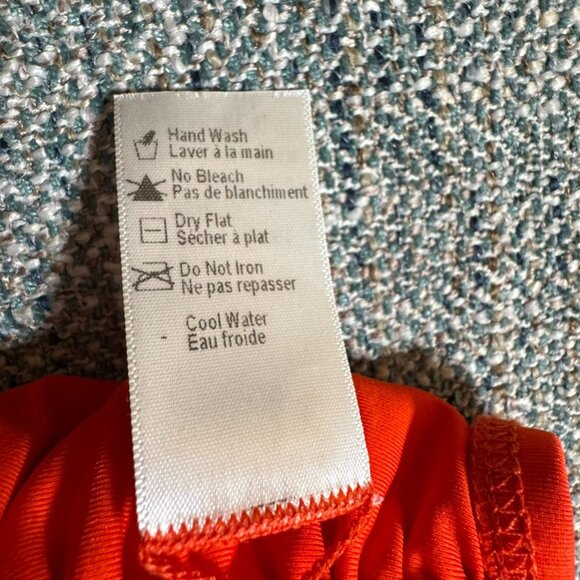 L Space Women's Solid Orange Fringe Bandeau Bikini Top Size Small Nylon, Spandex - Picture 4 of 5